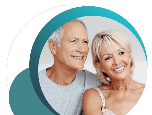 Smiling Couple Woman with Dentures